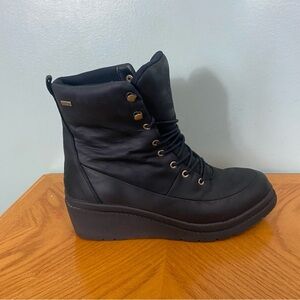 The Original Muck Boot Black Wedge Lace‎ Up Leather Women’s Size 11